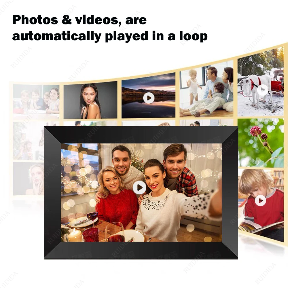 10-дюймовая цифровая фоторамка с Wi-Fi рамка для приложения умный альбом 16 ГБ 1280*800 IPS