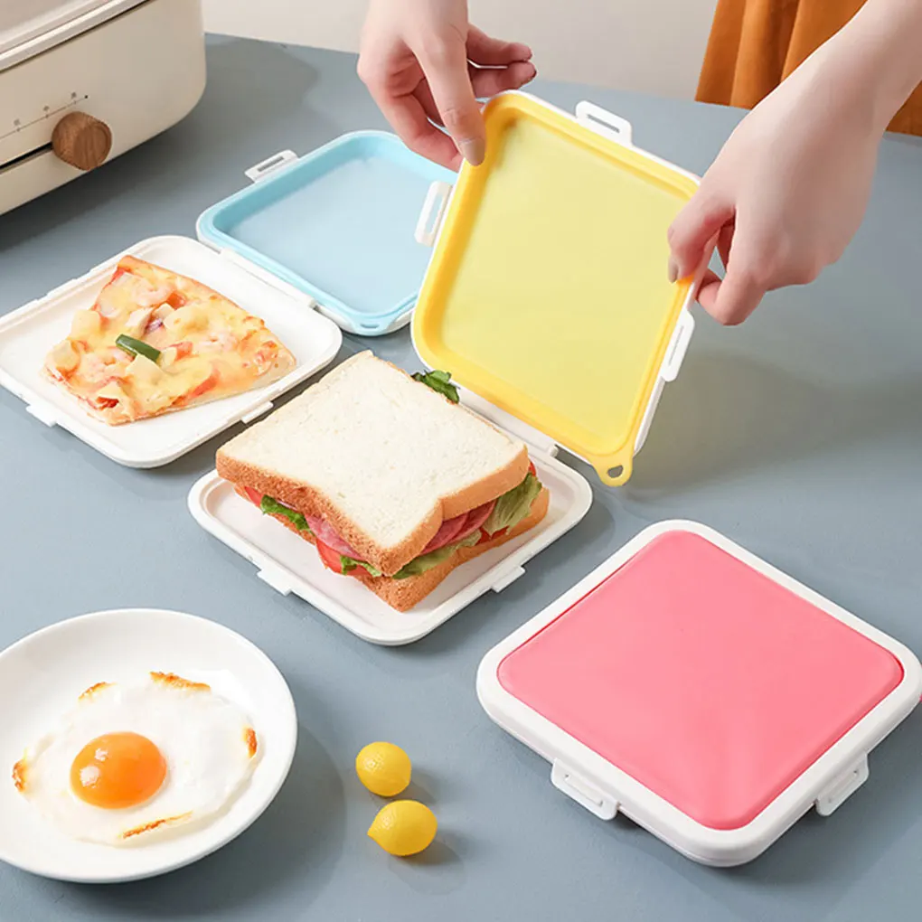 

Portable Sandwich Lunch Box Food Insulation Fresh Keep Container Snack Breakfast Bento Silicone Boxes Travel Work