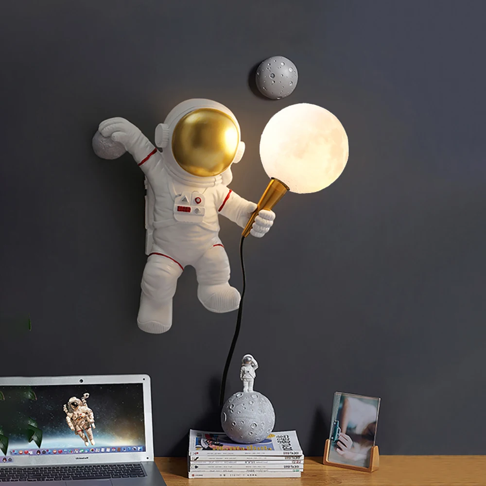 

Resin Astronaut Figurine Modern Home Decoration Accessories For Living Room Cosmonaut Room Decor Aesthetic Wall Hanging Gifts