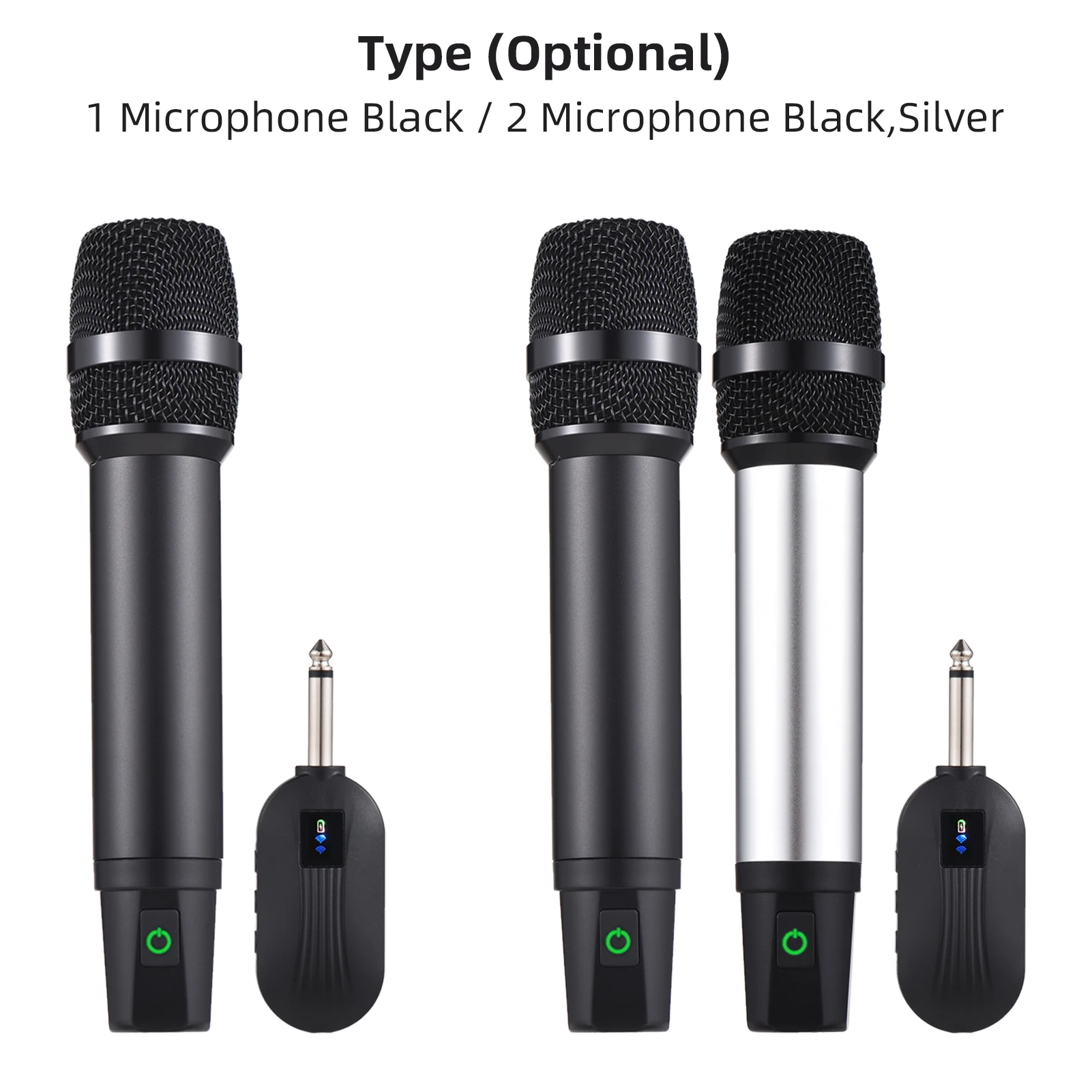 

Professional UHF Wireless Microphone System with Handheld Cordless Microphone & Receiver Rechargeable Mic 16 Channels