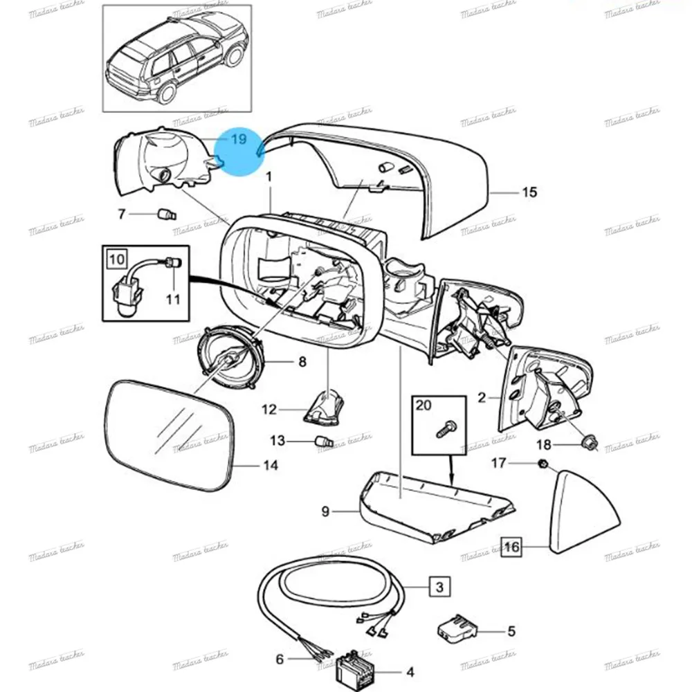 Для Volvo XC70 XC90 2008-2012 левое и правое зеркало заднего вида указатель поворота