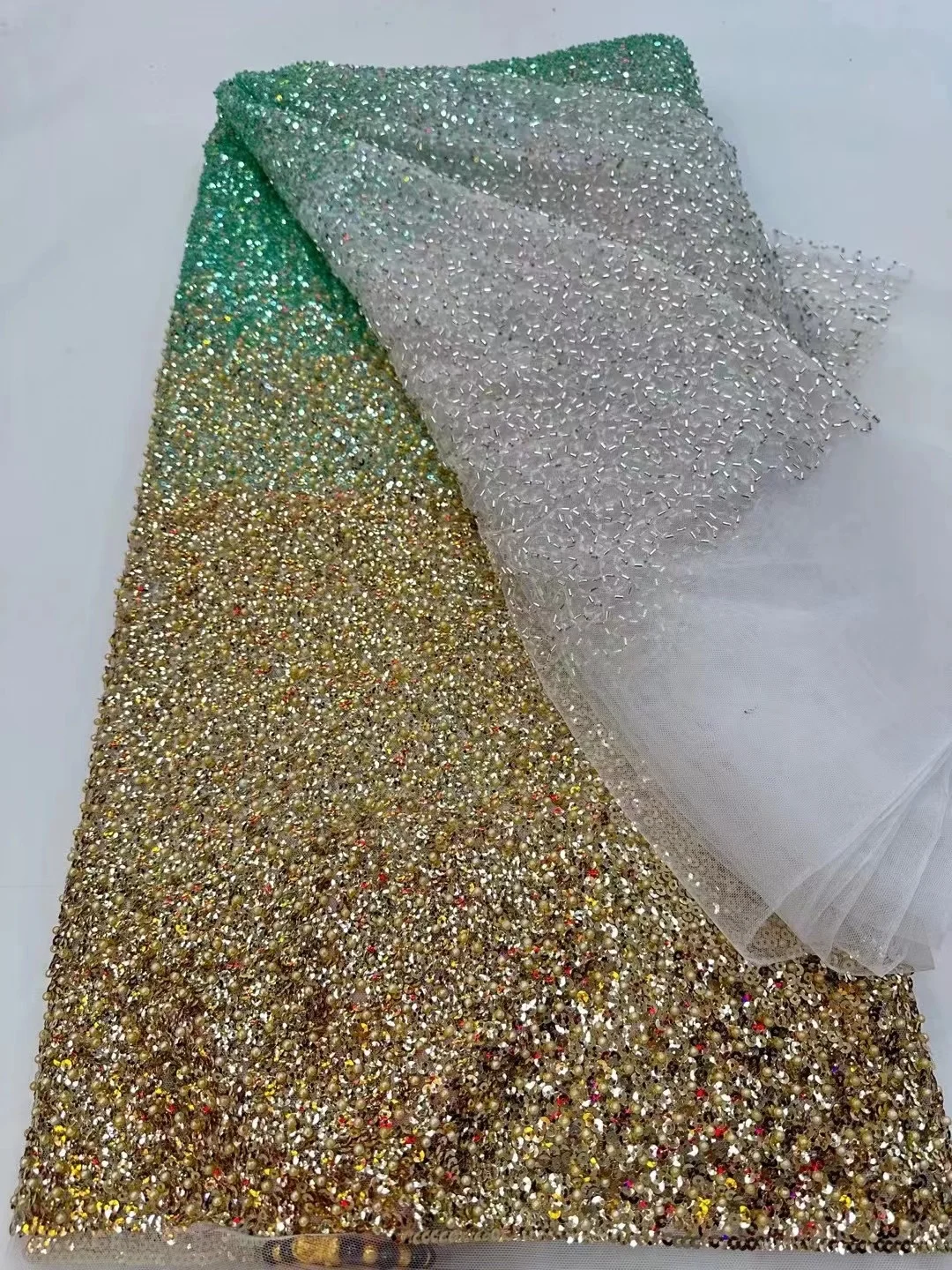 

Latest African Sequence Lace Fabric High Quality Nigerian Groom Tulle Lace Fabric With Sequins French Mesh Lace Fabric ForDress
