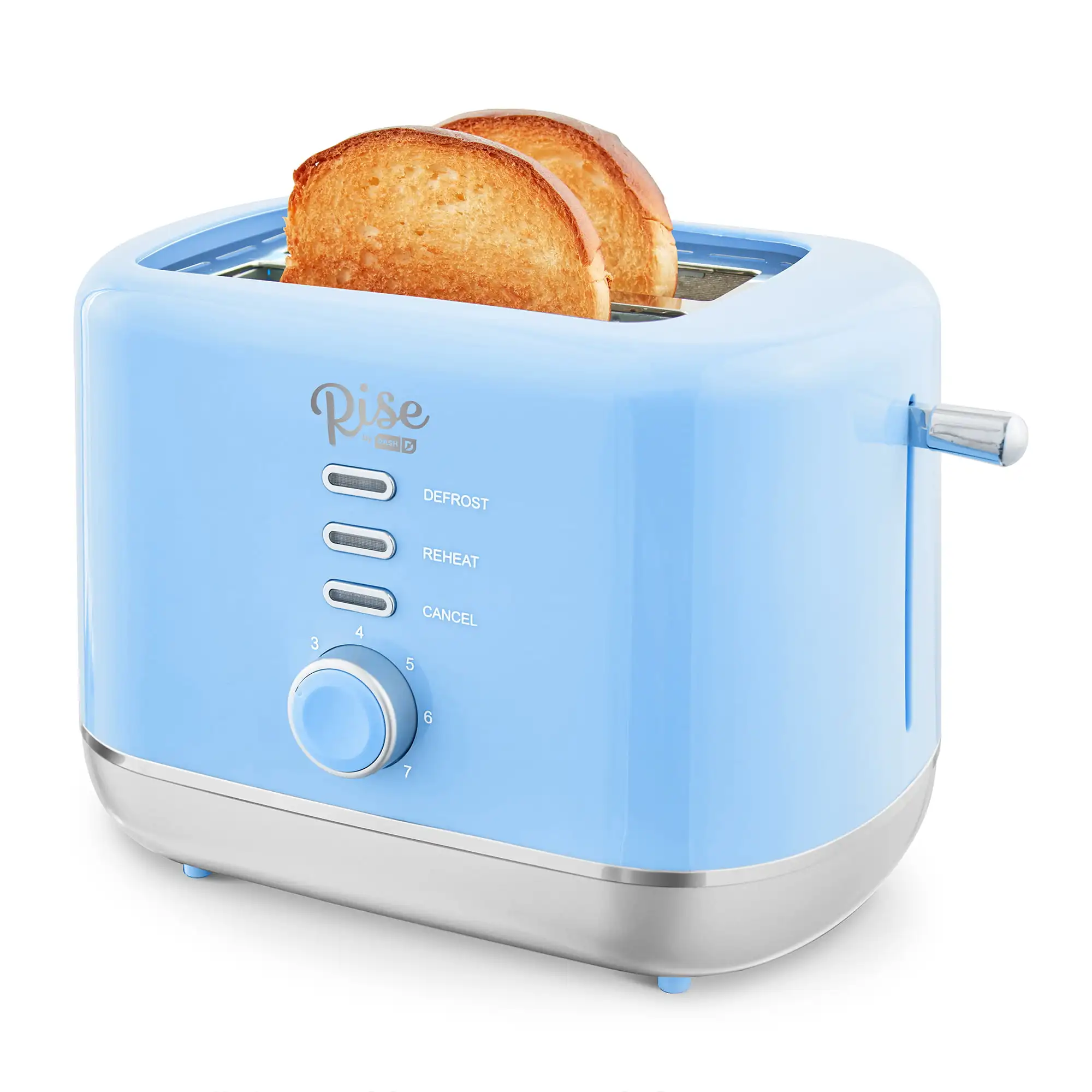 

Fast shipping Rise By 2-Slice Toaster Defrost, Reheat + Auto Shut Off, 7 Browning Levels for Bread, English Muffins & More - B