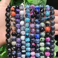 natural black green blue dream fire dragon veins agates faceted loose round beads diy bracelet jewelry making 15inche 6 8 10mm