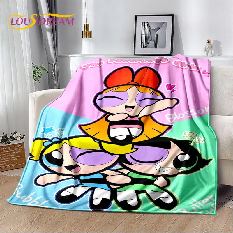 

Cute P-Powerpuff Girl Cartoon Soft Plush Blanket,Flannel Blanket Throw Blanket for Living Room Bedroom Bed Sofa Picnic Cover Kid