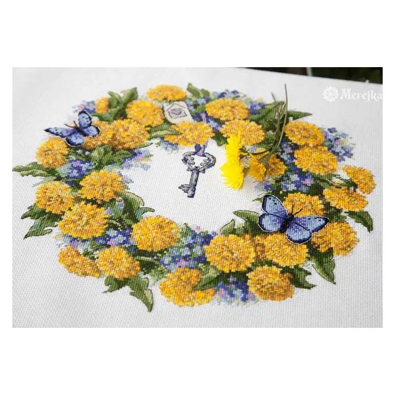 Amishop высококачественные милые наборы для вышивки крестиком Одуванчик венок