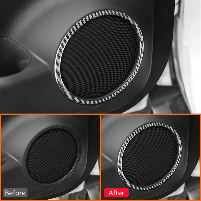 4 шт. декоративные наклейки для автомобильного динамика из углеродного волокна