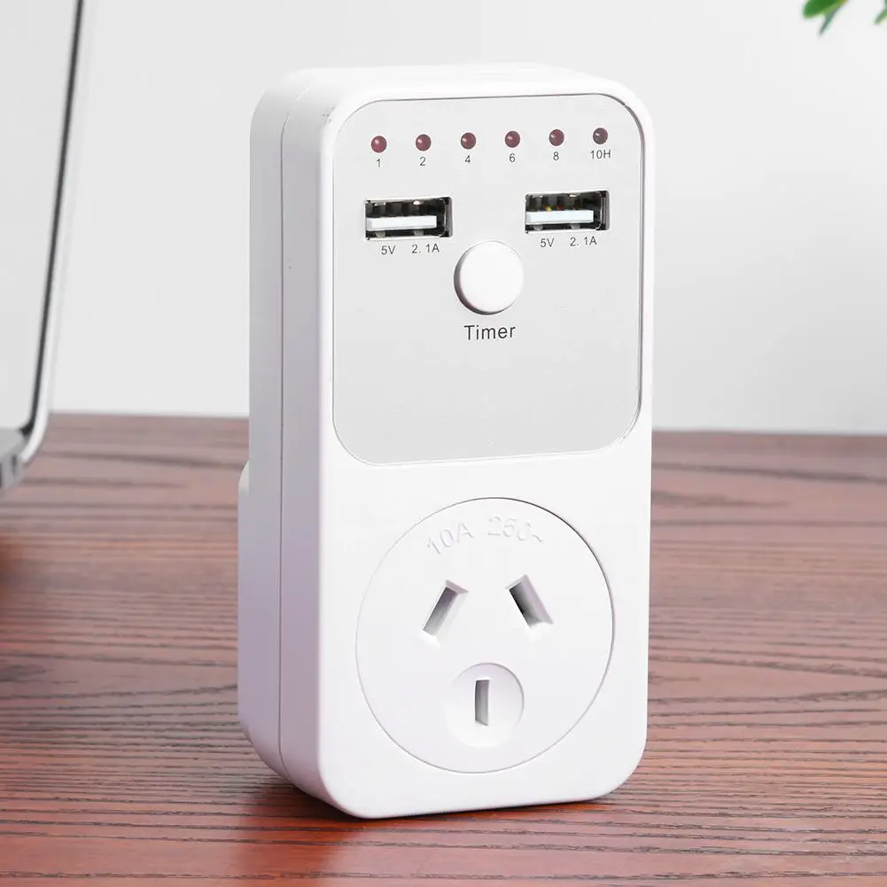 

Hot Sale Timer Socket Multi-function Solid Timer Outlet Intelligent Time Setting Switch Socket Dual USB Charger Adapter