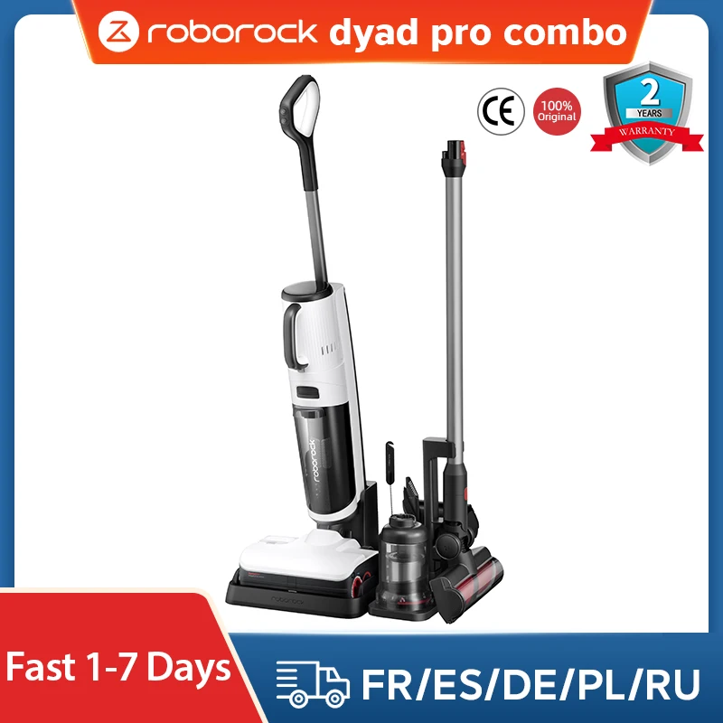 

Робот-пылесос Roborock Dyad Pro Combo, <500 Вт, беспроводной, влажная уборка, пылесборник