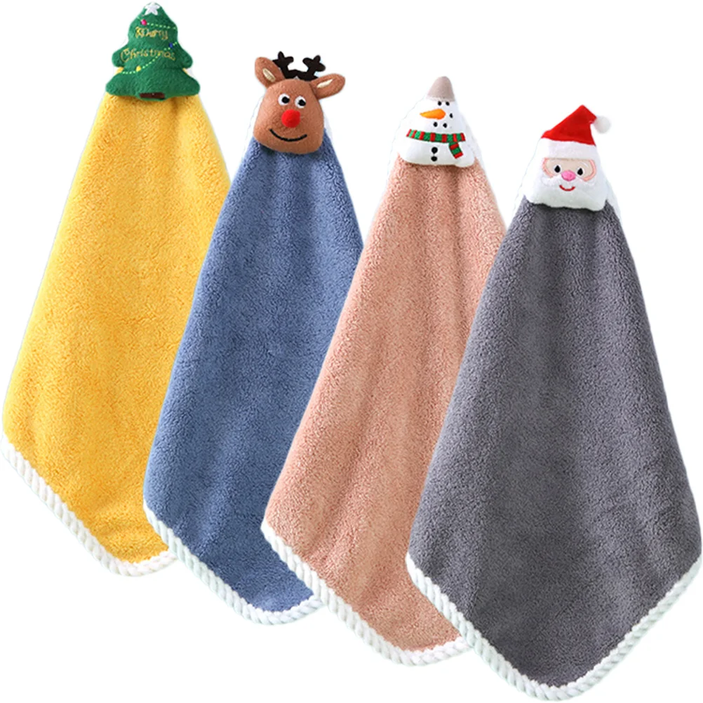 

Towels Hand Christmas Dish Towel Kitchen Cloth Rag Hanging Dishcloths Swedish It Wet Xmas Cleaning Bowl Fingertip Bathroom Guest