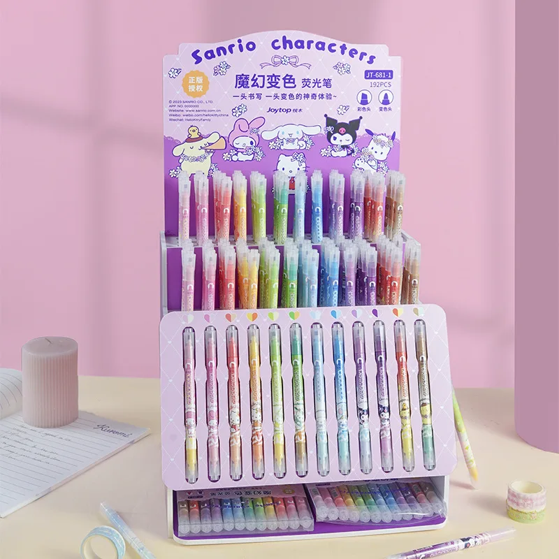 12 шт. Sanrio Kuromi Melody Hellokitty двойная головка меняющая цвет разноцветные граффити ручка