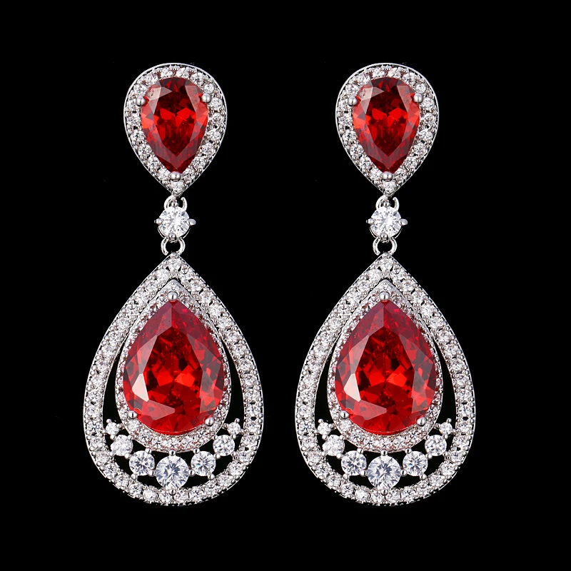 

SUGO 2022 Summer Classic Luxury High Quality Shiny Water Drop Zirconia Earrings for Elegant Women Wedding Dress Accessories