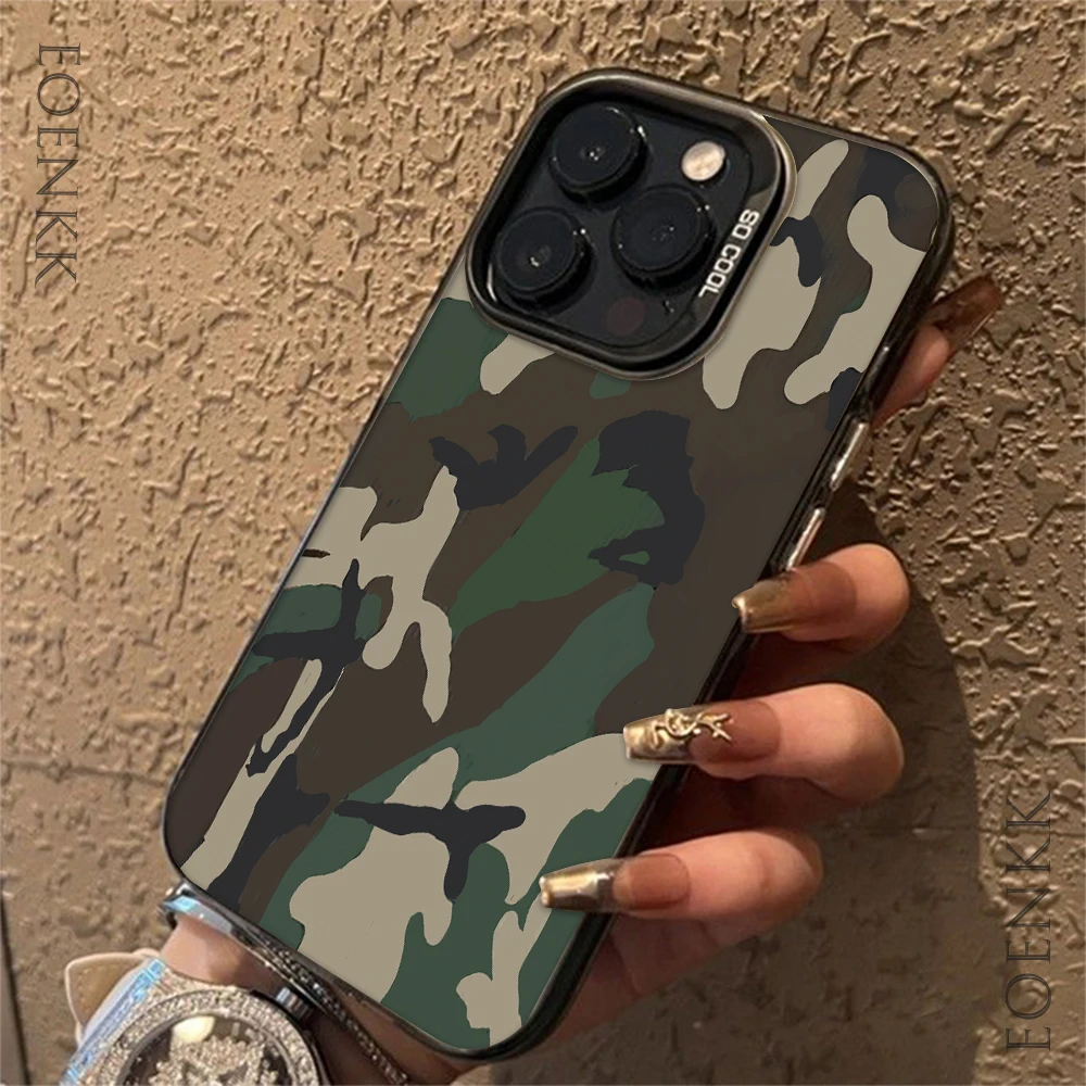 Чехол для телефона с камуфляжным принтом iPhone 13 14 11 12 15 16 Pro Max Plus X XR XS Mini цветной