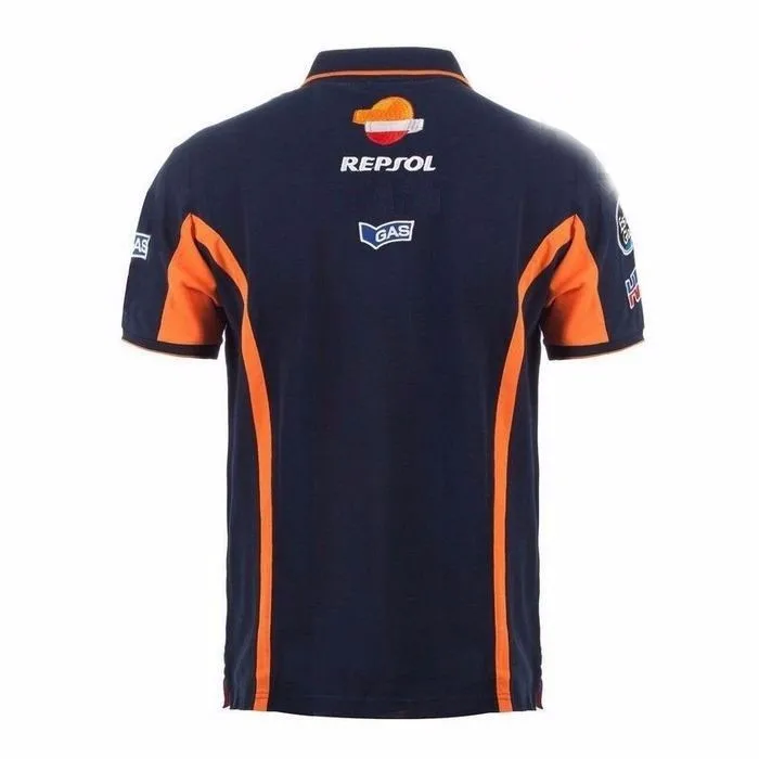 Moto GP для Honda HRC GAS Repsol Поло футболка мотоциклист повседневные хлопковые короткие