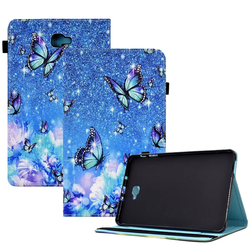 

Painted Flip Case for Funda Samsung Galaxy Tab A6 A 10.1 2016 Smart Cover SM-T580 SM-T585 TPU Back Shell Elastic Band Closure