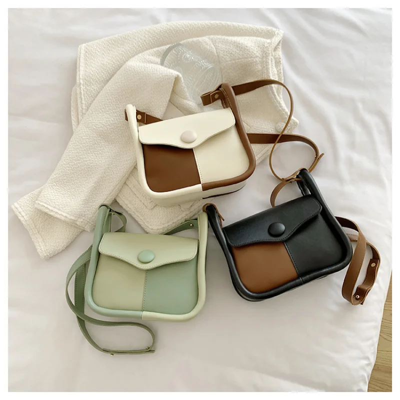 

Women Bag Flap Tote Fashion Contrast Pu Laether Crossbody Shoulder Bags for Women New Female Underarm Totes Handbags Travel