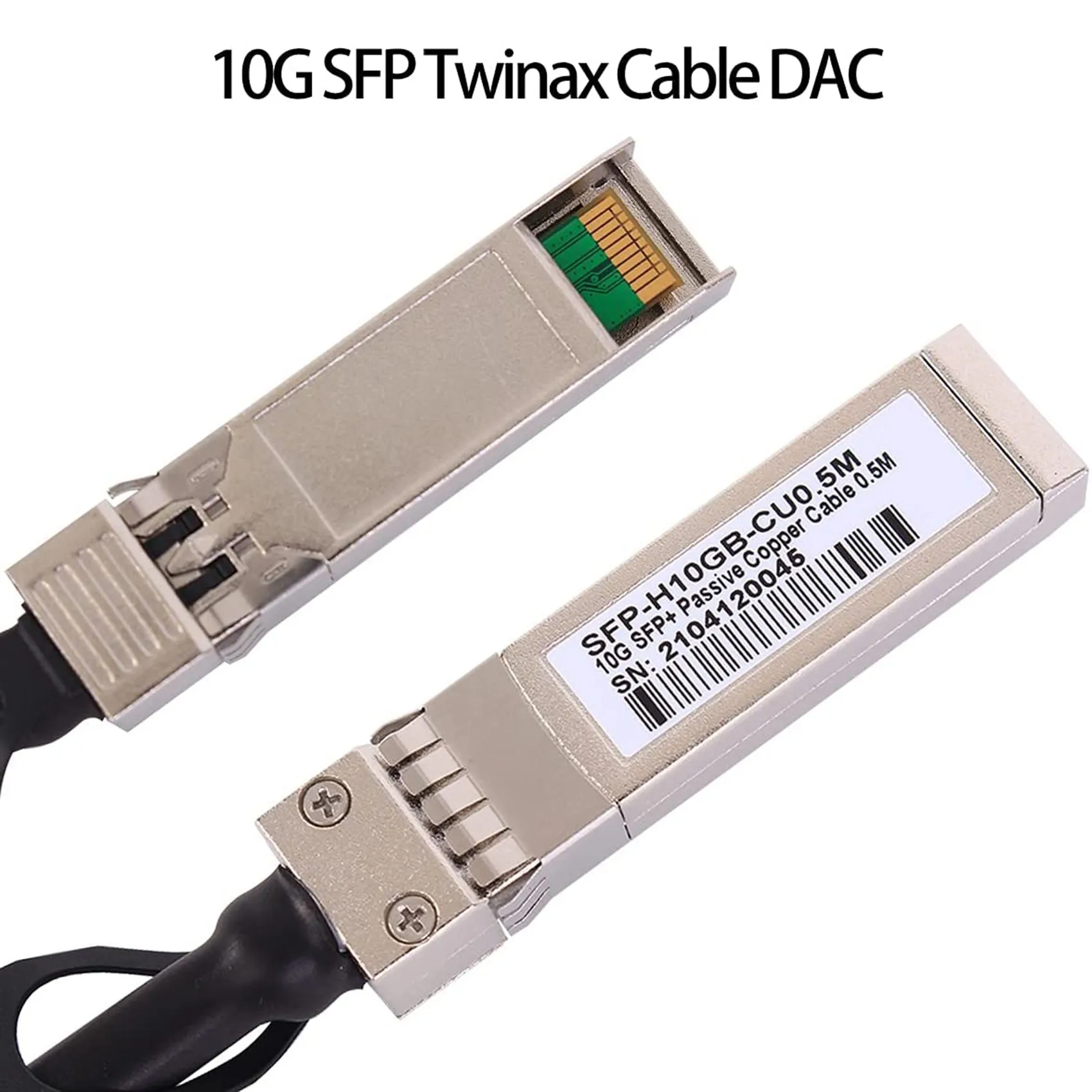 10G SFP+ Twinax Cable Direct Attach Copper(DAC) 10GBASE SFP Passive for SFP-H10GB-CU1M Ubiquiti D-Link(0.5M)