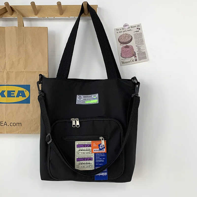 Women's Bag Oxford Cloth Bag Student Leisure Bag Large Capacity Shoulder Bag Simple Solid Color Tote Bag Canvas Bag for Women