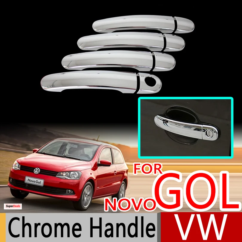 

For VW GOL G5 G6 2009-2016 Fox Suran Cross Chrome Door Handle Covers Trim Set Car Accessories Car Styling Voyage Saveiro 2012