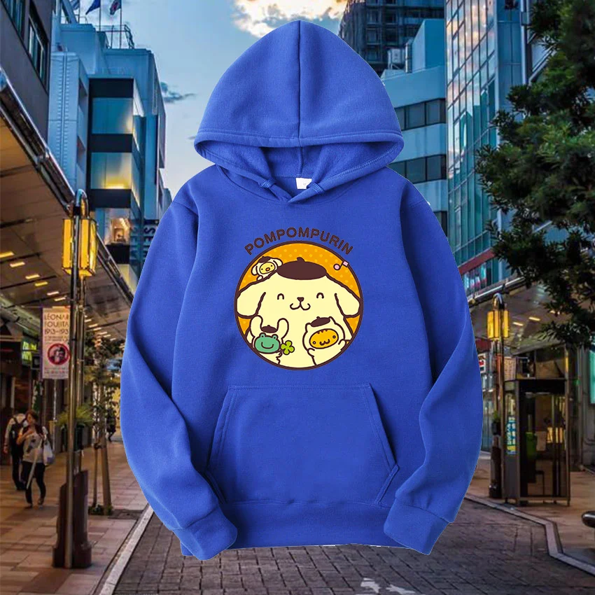Толстовка Sanrio Purin для мужчин и женщин Повседневная Уличная одежда в стиле хип-хоп