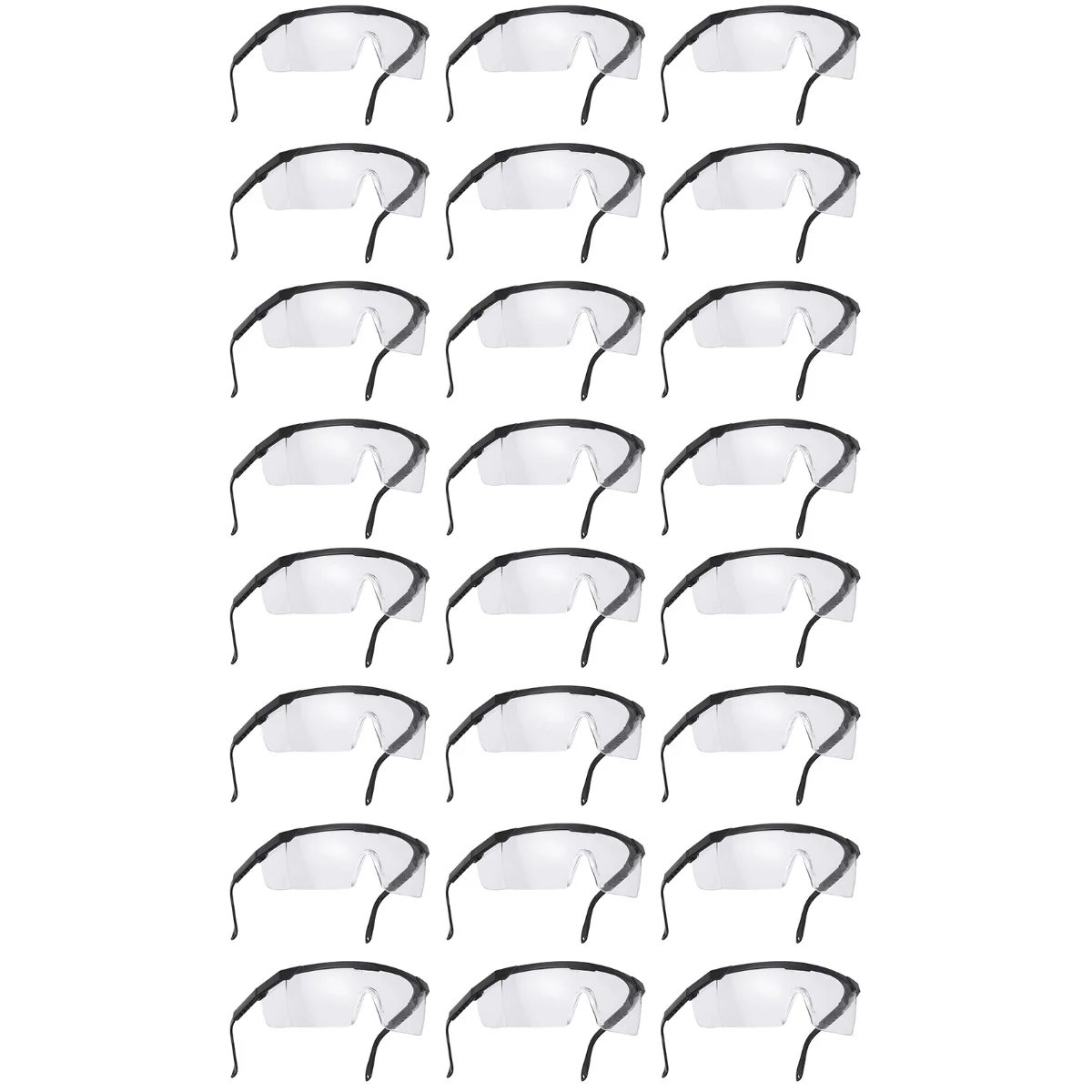 

24 pcs Eye Protective Glasses Practical Riding Eyewear Dust Wind Proof Goggles for Outdoor Outside (Black Frame and White Lens)