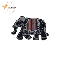 ethnic style elephant embroidered cute patch applique fabric clothing apparel women dress clothes decor handmade sewing 2115cm