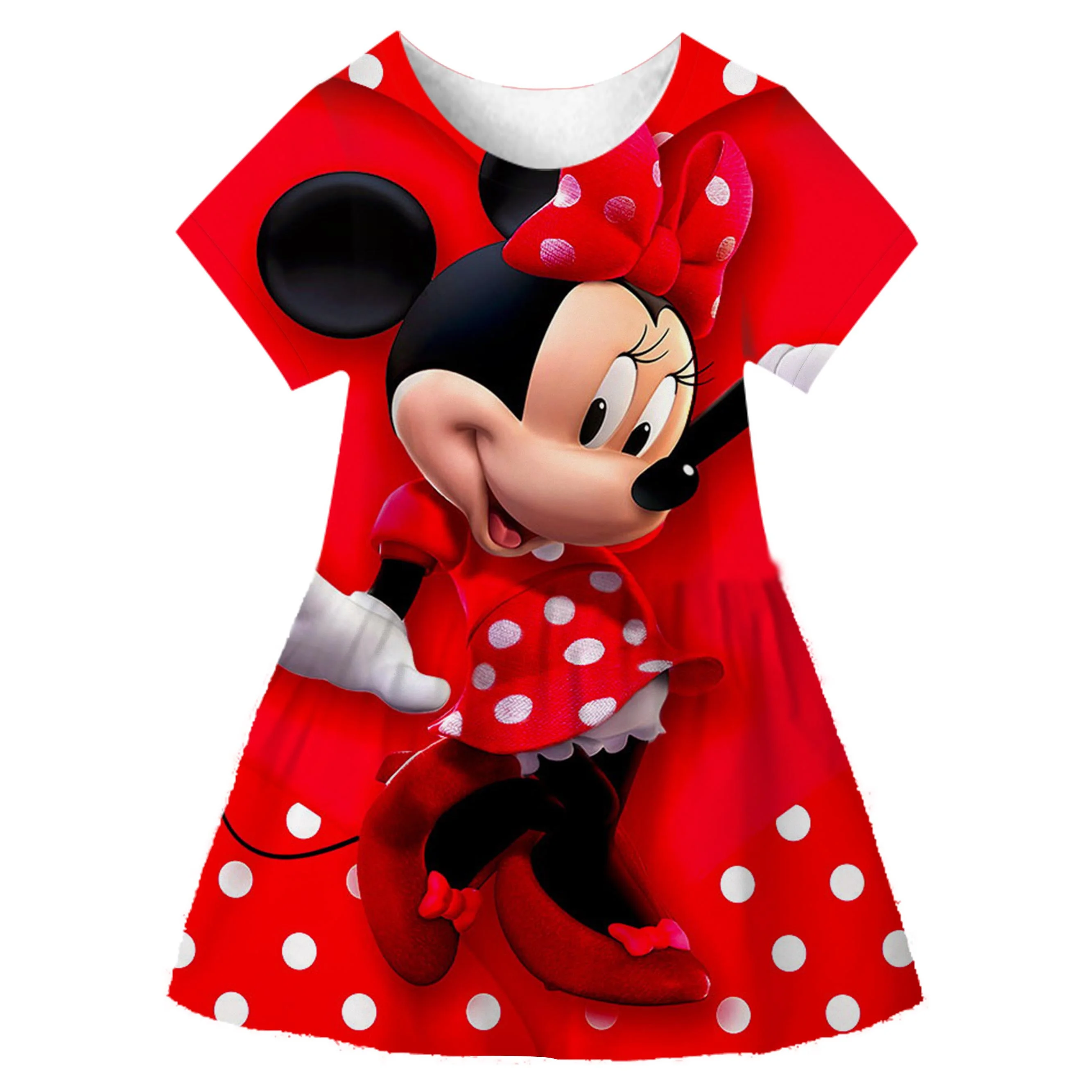 

Summer Kids Minnie Mouse Dresses for Girls Disney Series Costumes Frozen Stitch Encanto Cartoon Casual Party Frocks 1-10 Years