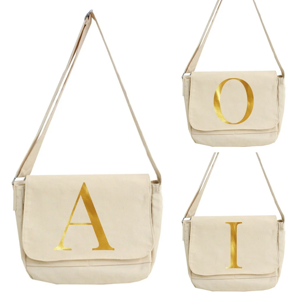 

Women's Bag Messenger Female Backpack College Large Capacity Versatile Adjustable Shoulder Velcro Crossbody Bags Letter Series