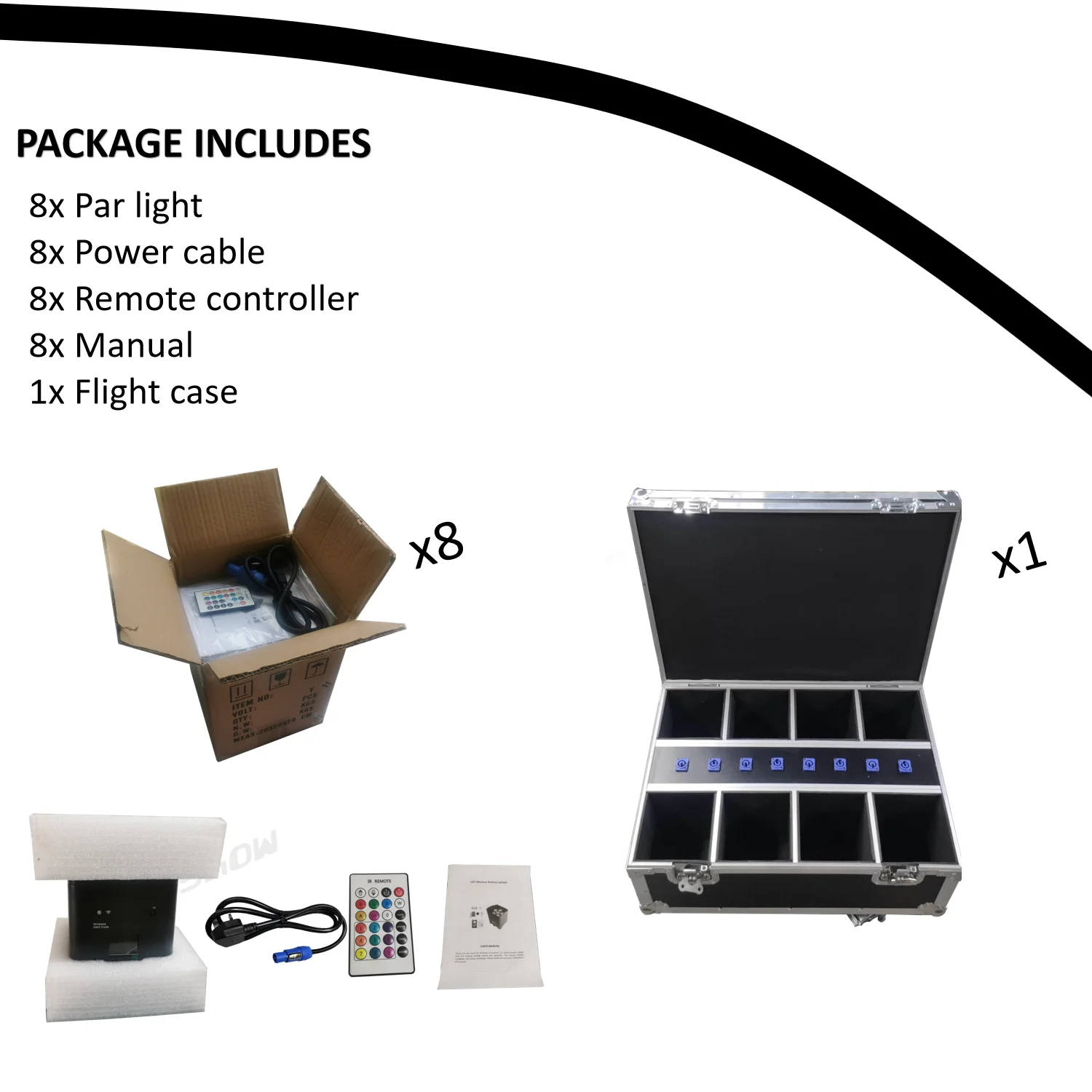 0 налог беспроводная аккумуляторная лампа Par Light F светильник case 6x18W RGBWAUV 6 в 1 с