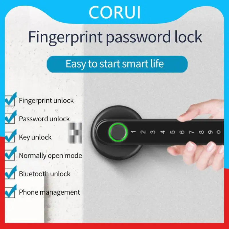 

Practical Quick Unlock Fingerprint Door Lock Multiple Fingerprints Smart Keyless Door Lock Zinc Alloy Password Lever Door Lock