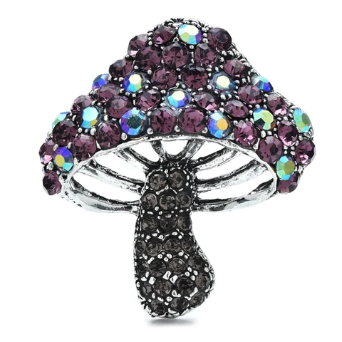 Броши гриб горный хрусталь