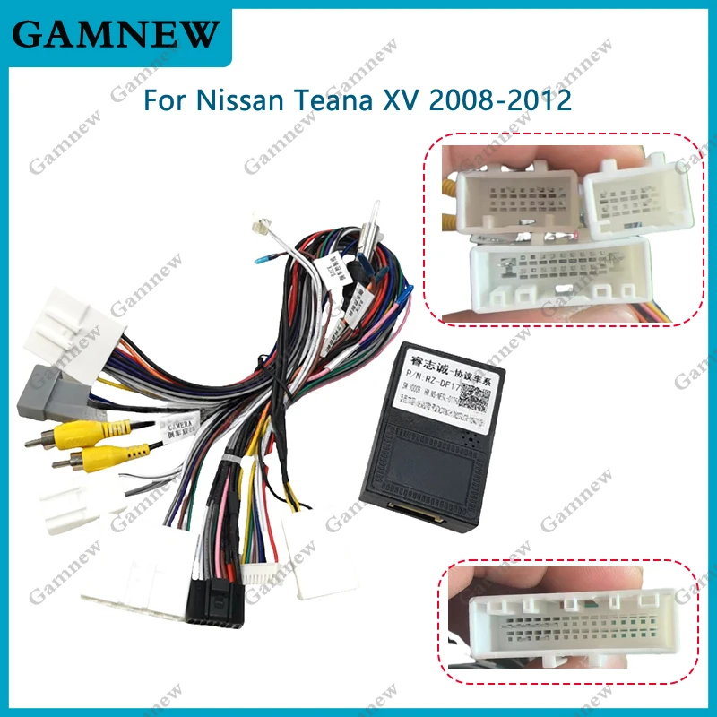 Автомобильный 16-контактный адаптер для аудиокабеля питания с Canbus-коробкой Nissan