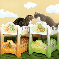 cat scratching board cartoon double layer cat bed tower nest large toy corrugated cat litter cat climbing frame pet supplies