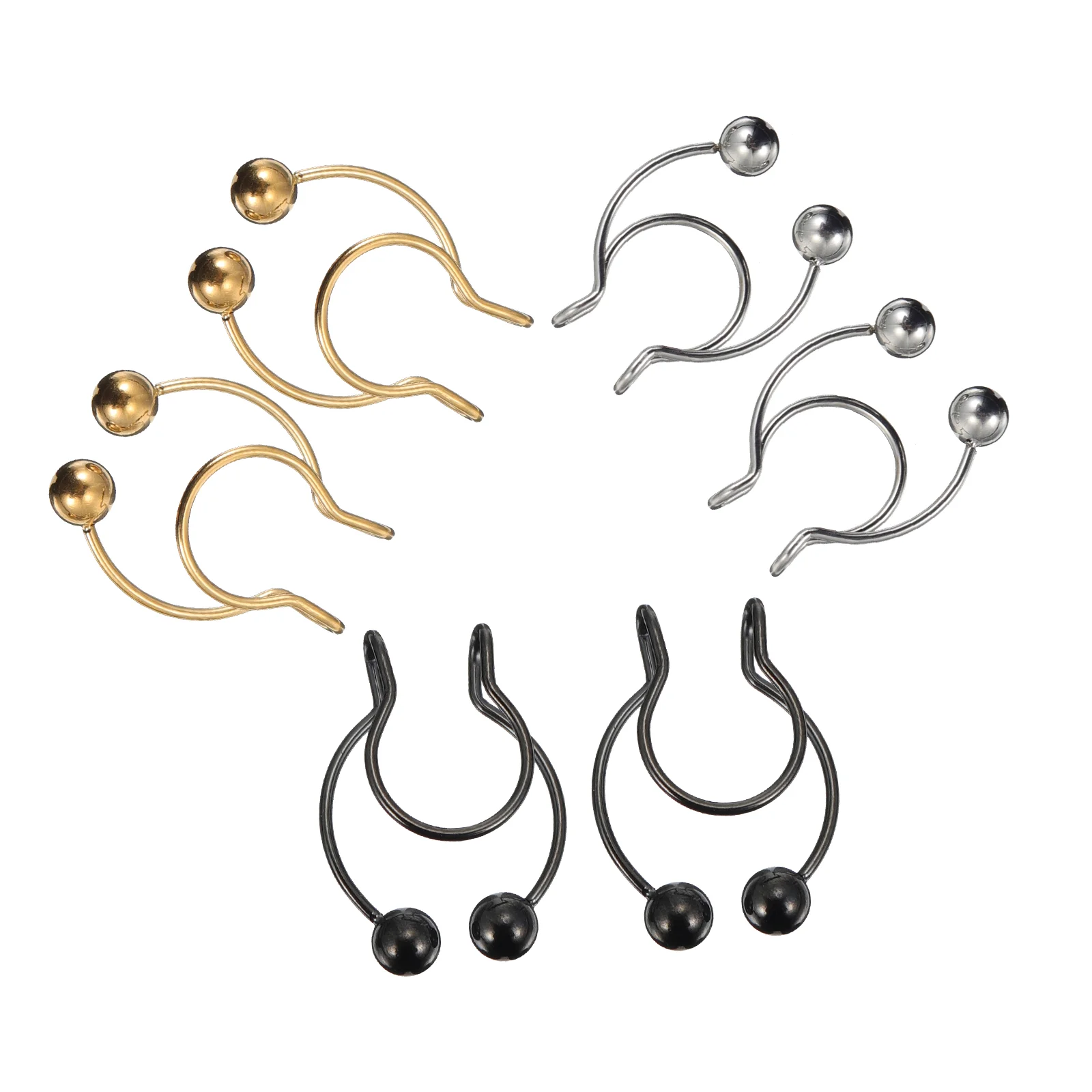 

Nose Rings Hoops Clips Non Fake Antler Men Exquisite Septum Faux Crafted Jewelry Clip Shape Lip Novel Nasal Steel Hoop