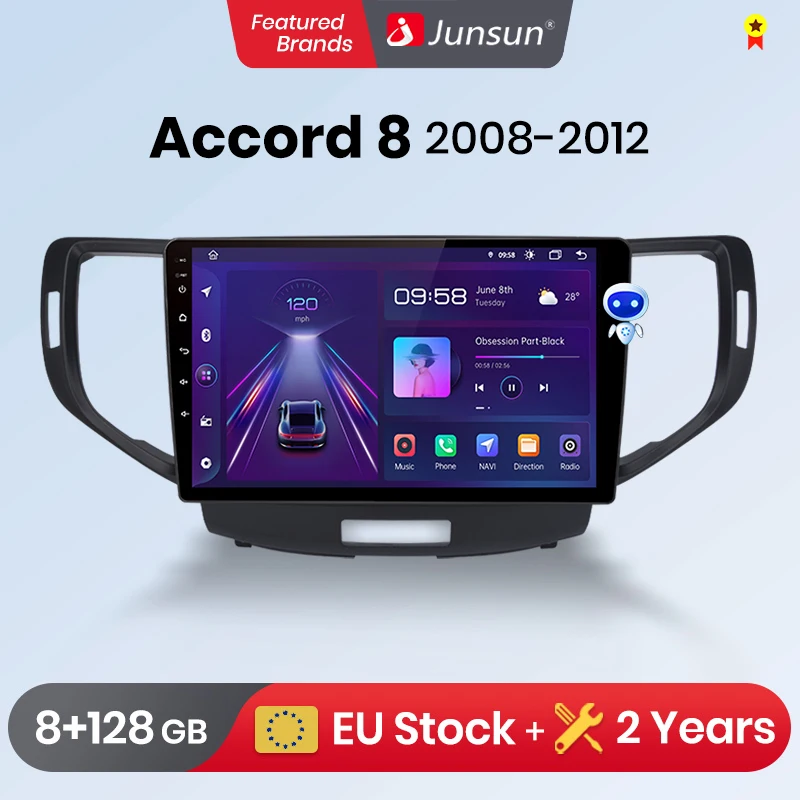 Автомагнитола Junsun V1pro 2 din Android для Honda Accord 8 2008-2012 Carplay 4G GPS | Автомобили и мотоциклы