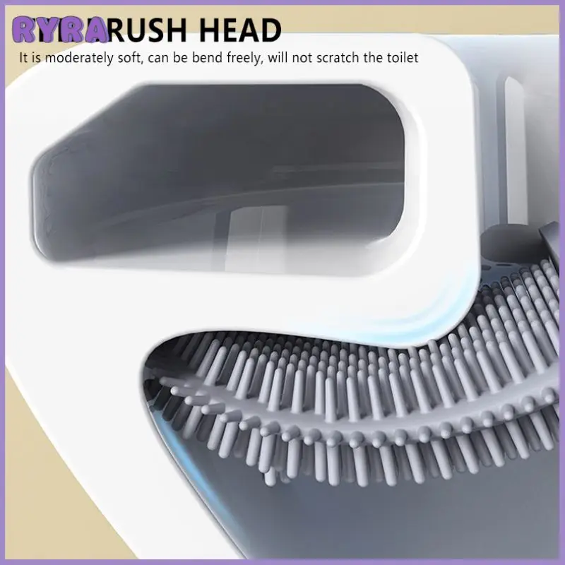 

Silicone Toilet Brush With Holder Wc Gap Brush For Bathroom Storage And Organization Wall Hang Cleaning Kit WC Accessories