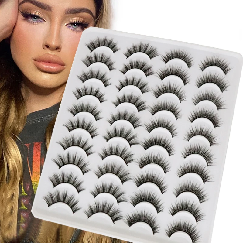 

20 pairs natural long 3D mink false eyelashes fake lashes makeup kit Mink Lashes extension eye lashes short eyelashes