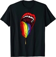 cool pride lip and tongue gift funny rainbow colors unisex t shirt s 3xl