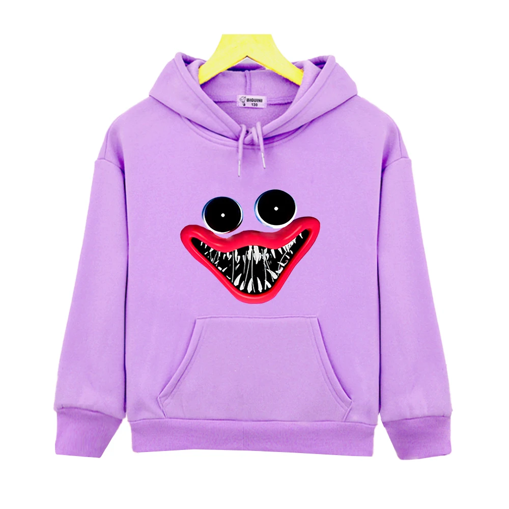 

Детская толстовка с капюшоном Huggy Wuggy, толстовка для девочек-подростков, малышей, мальчиков, малышей, мультяшный детский пуловер, топы с длин...