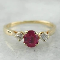 simple red diamood engagement wedding bride gift ring size 6 10