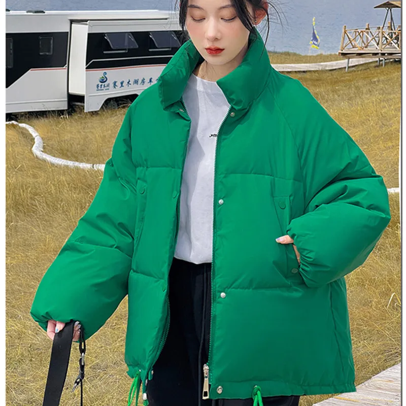

Thickened bread clothes women's checkerboard collar jacket women's winter new loose BF cotton-padded jacket tide