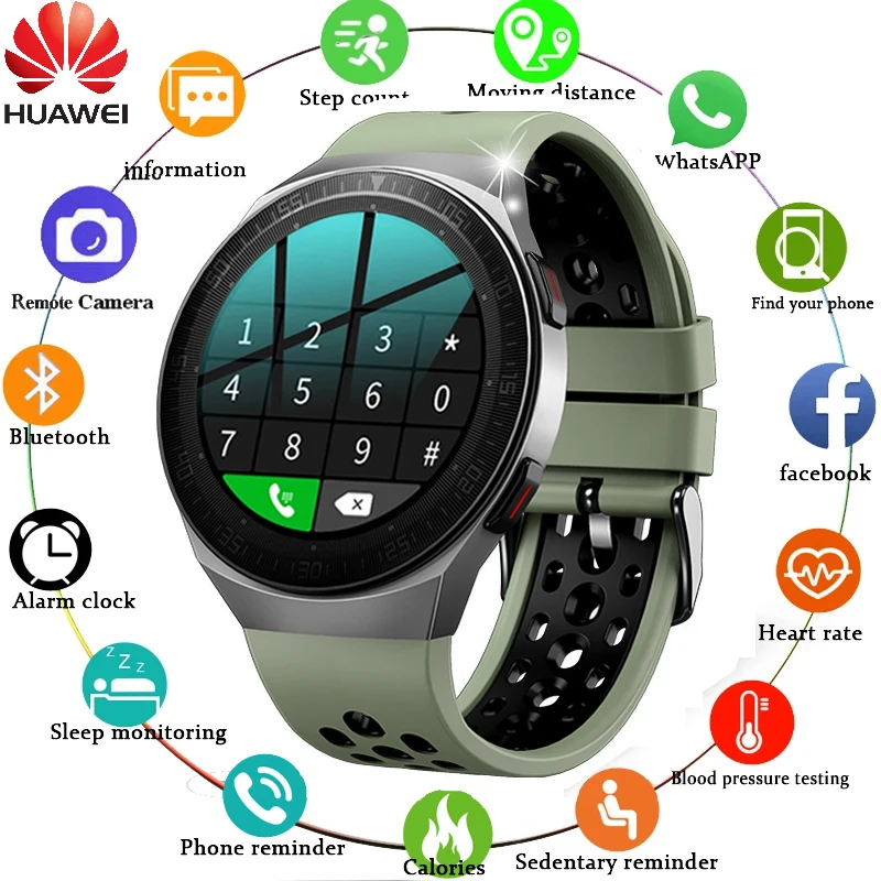 

Huawei 8G Memory Music Smart Watch Men Bluetooth Call Waterproof Sports Fitness Smartwatch Full Touch Screen For Android IOS
