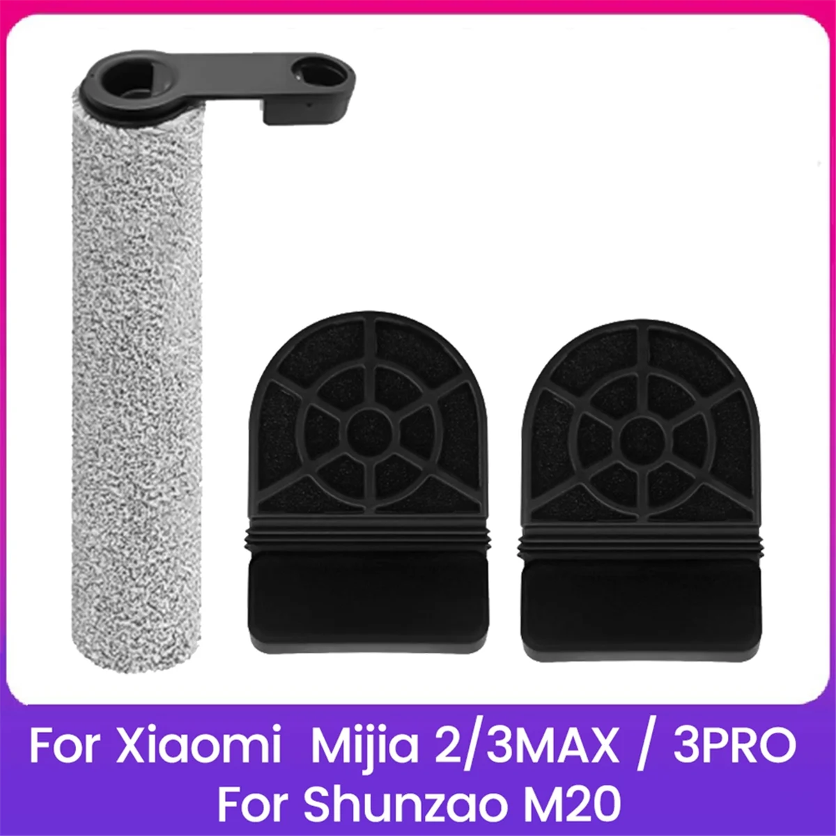 

Новинка, 3 шт., роликовая щетка и замена фильтра Hepa для Xiaomi Mijia 2/3MAX/3PRO для Shunzao M20, аксессуары для скруббера для пола