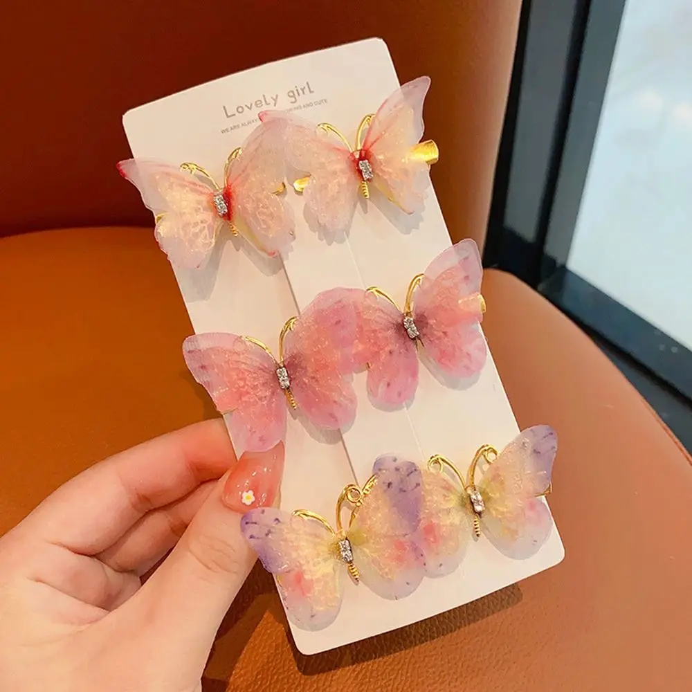 

6 Pcs/Set Children Cute Butterfly Hair Clips Girls Lovely Sweet Ornament Barrettes Multi-color Hairpins Kids Accessories