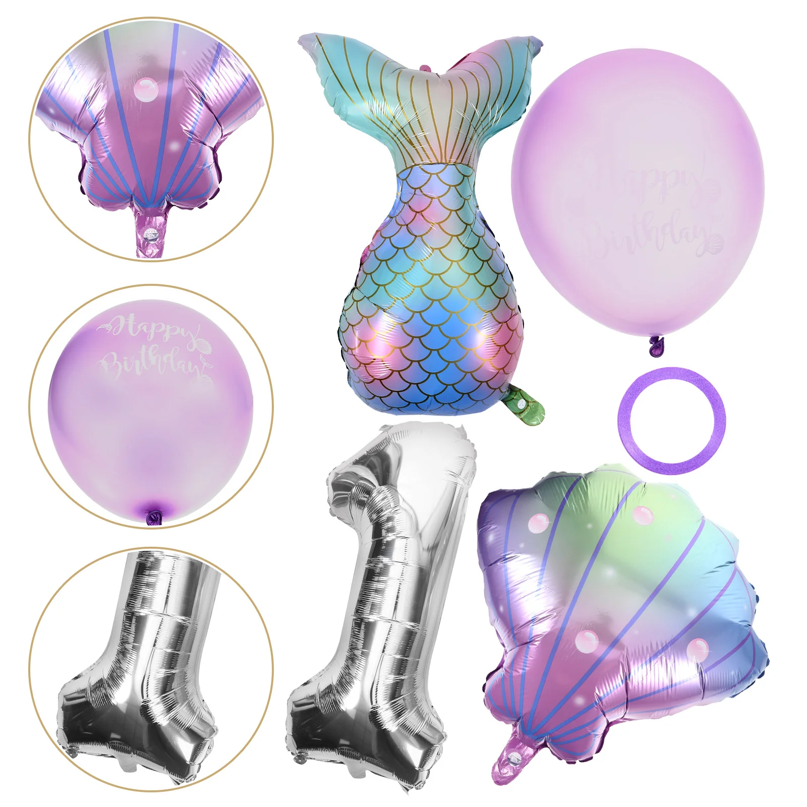 

1 Set of Festival Balloons Mermaid Themed Wedding Party Balloons Birthday Party Decorative Balloons