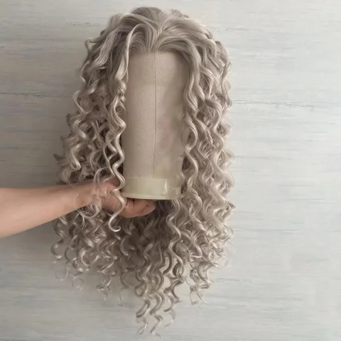 Lu's Wigs Светло-русые вьющиеся кружевные парики