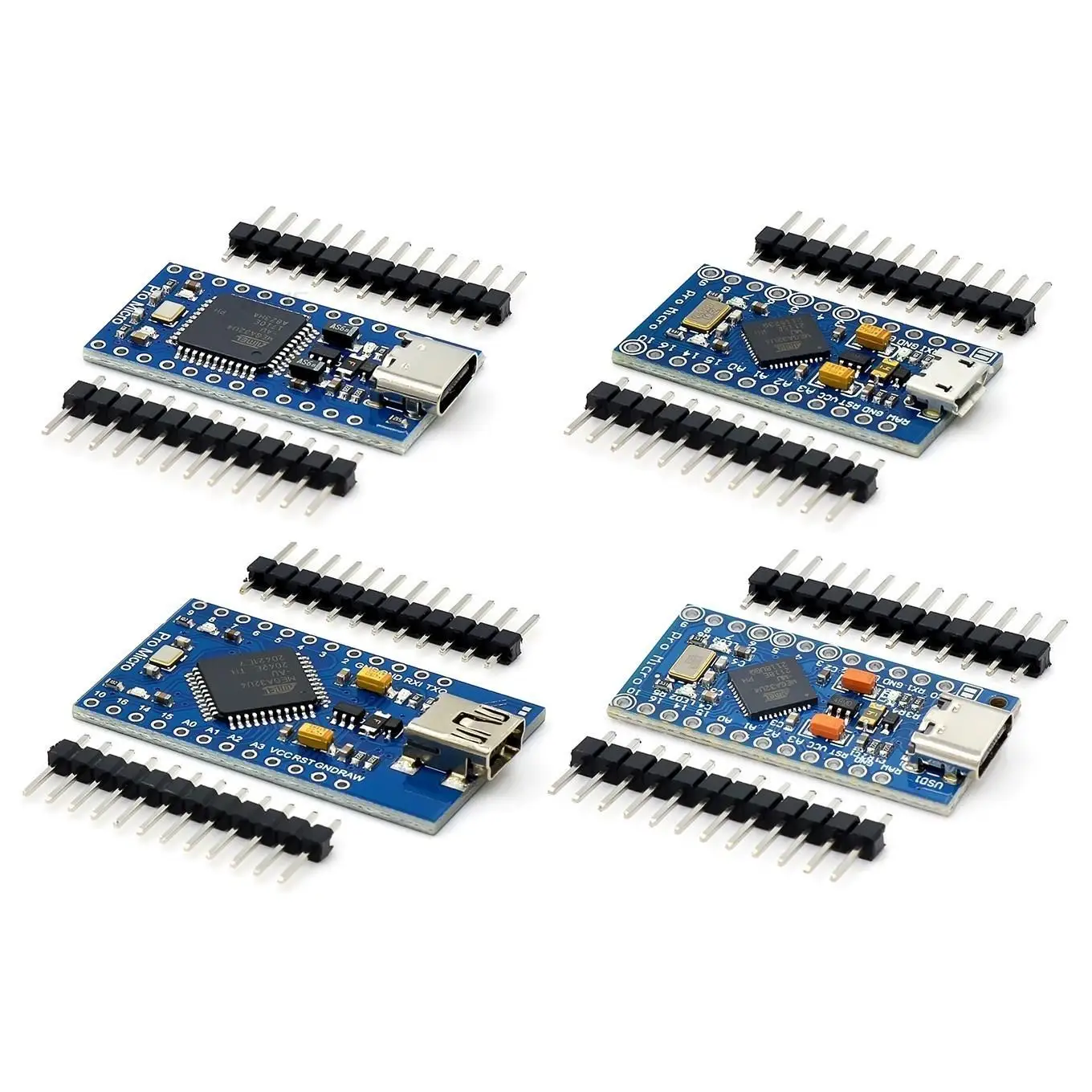 MICRO/MINI/TYPE-C USB Pro Micro для arduino ATmega32U4 модуль 5 В/16 МГц с 2-рядным штырьковым разъемом