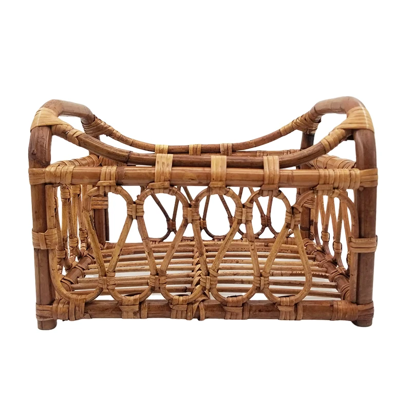 Newborn Photography Props Woven Rattan Basket Retro Knit Cany Basket Chair Baby Photo Shooting Studio Box Cribs Accessories