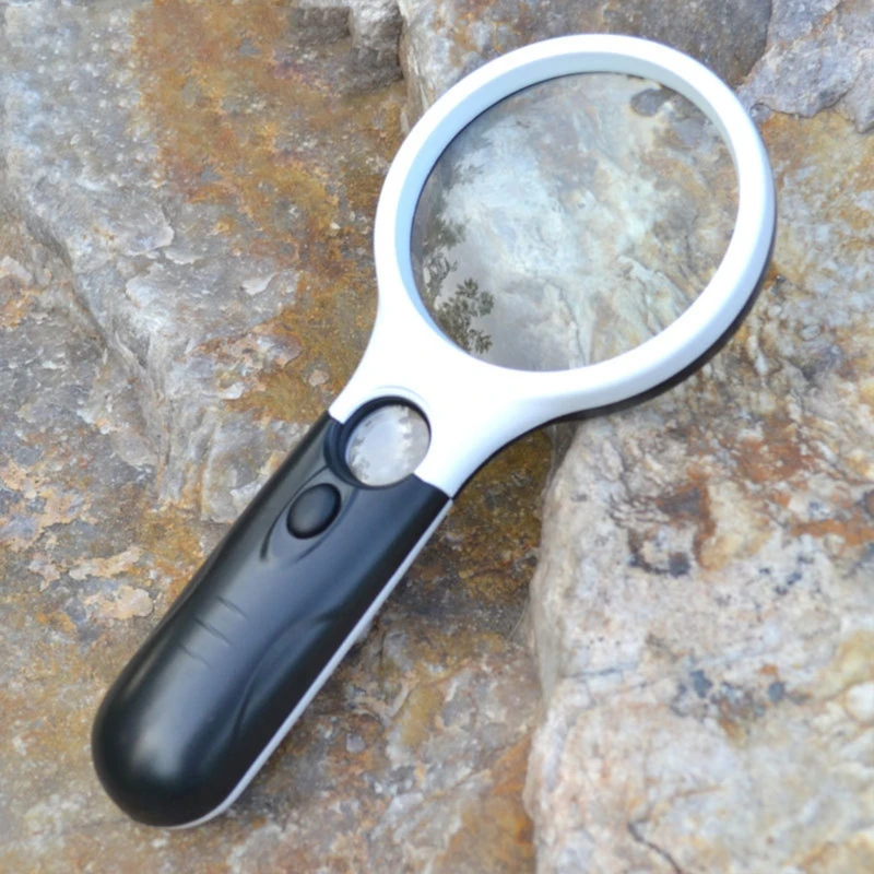 

Magnifying Glass with Light 3x 45x Illuminated LED Magnifier Handheld Lighted Magnifying Glasses Seniors & Low-vision