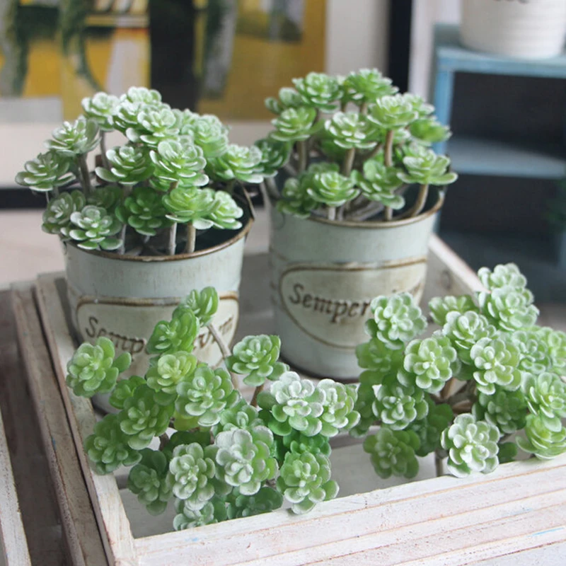 

24 Heads Artificial Plant Fake Succulent Landscape Land Lotus Rare Plants Flower DIY Home Garden Wedding Decoration